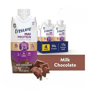Ensure Max Protein Shake 2 In 1 💪 30g Protein Milk Chocolate 11 Fl 4 Pack
